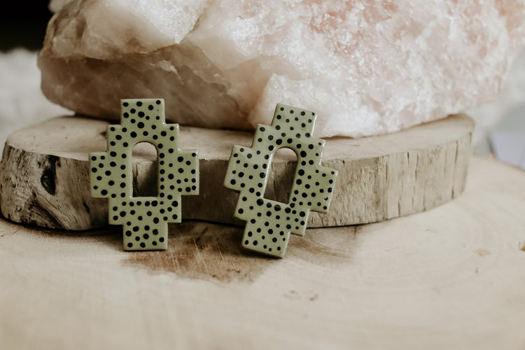 Aztec Hand Painted Studs