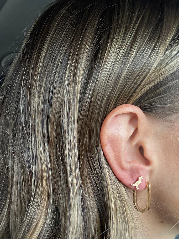 Chunky Gold Oval Huggies