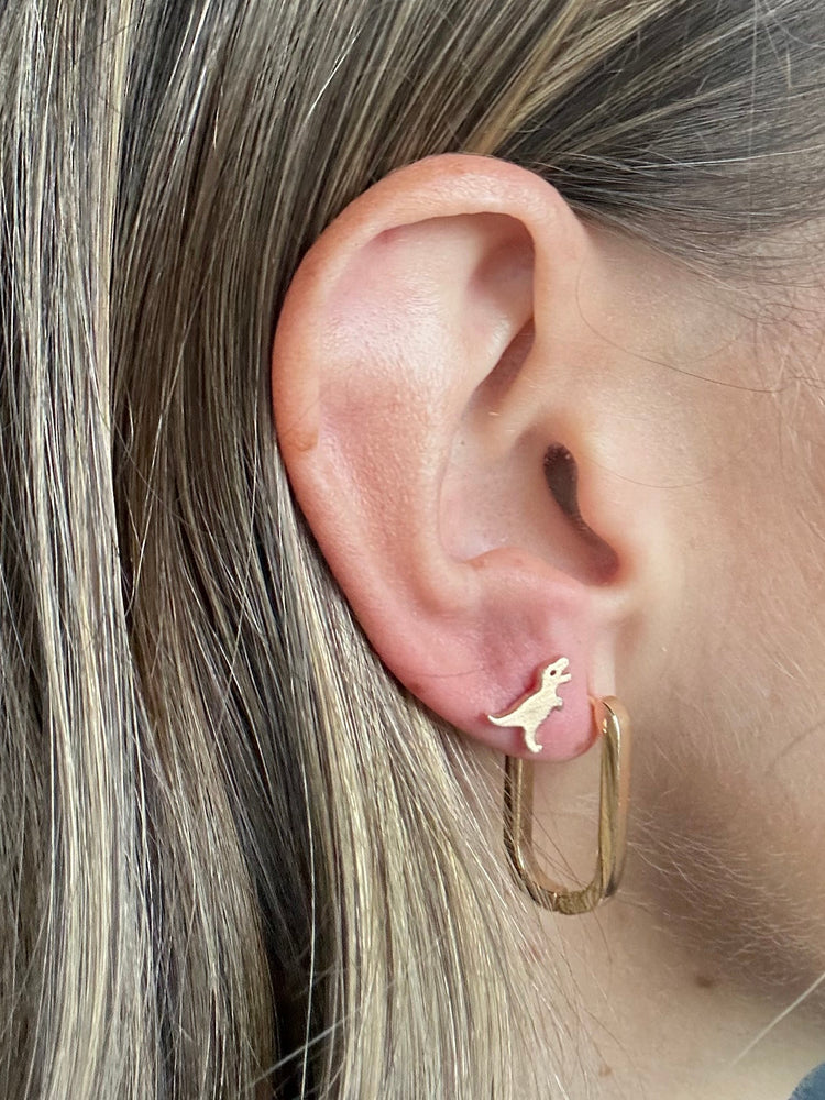 Chunky Gold Oval Huggies