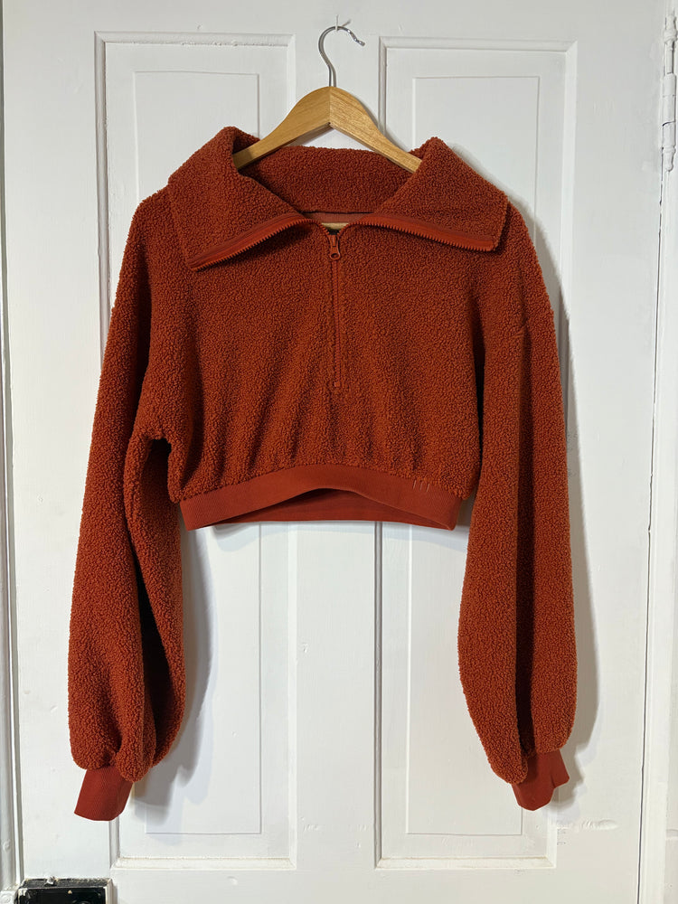 Urban Outfitters Cropped Quarter Zip Fleece Sweatshirt