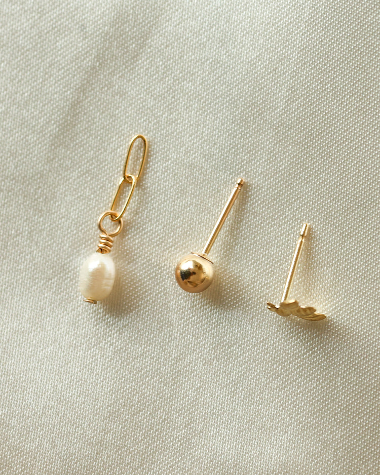 Duo Pearl Drop Studs
