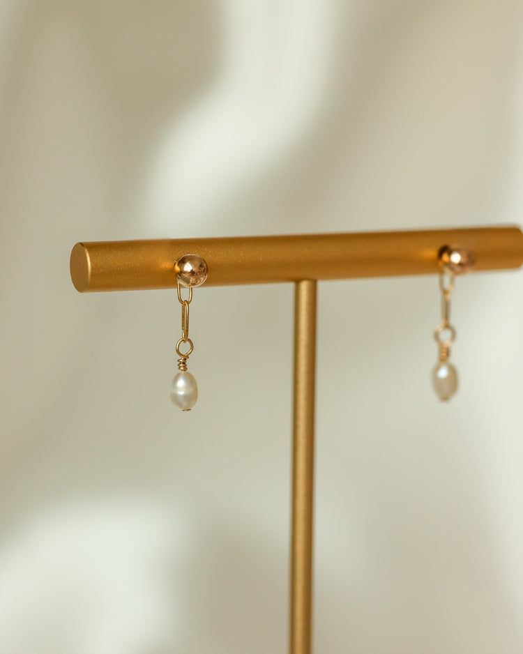 Duo Pearl Drop Studs