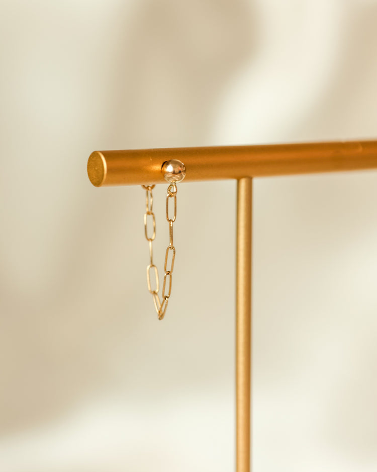 Golden Link Drop Earrings