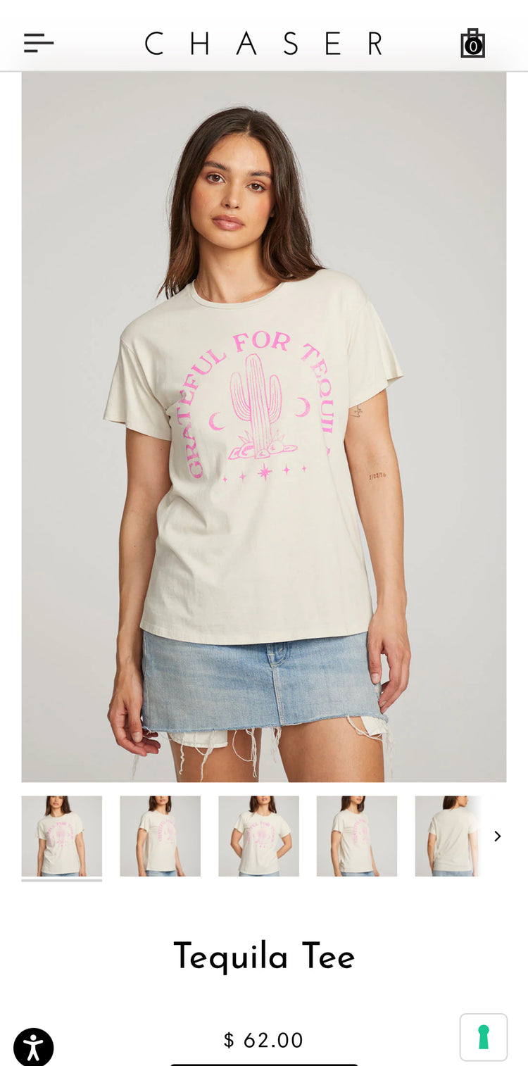 Chaser Graphic Tee Grateful for Tequilla
