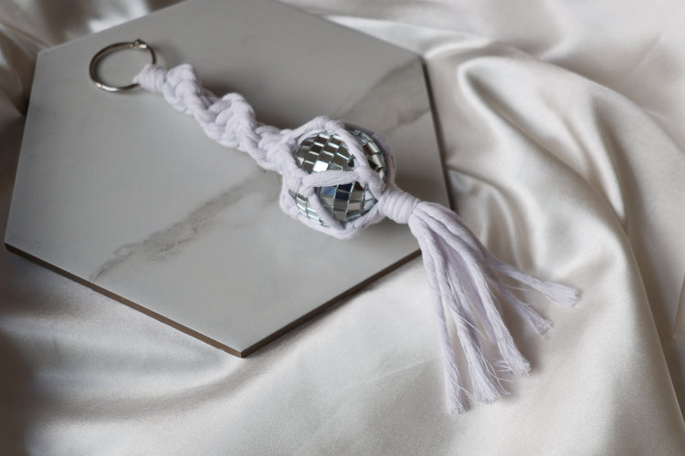 Macrame Disco Ball Car Charms