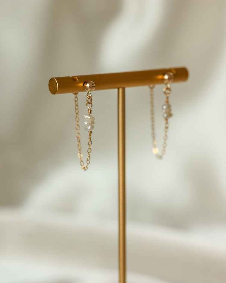 Seed Pearl Trio Huggie Earrings