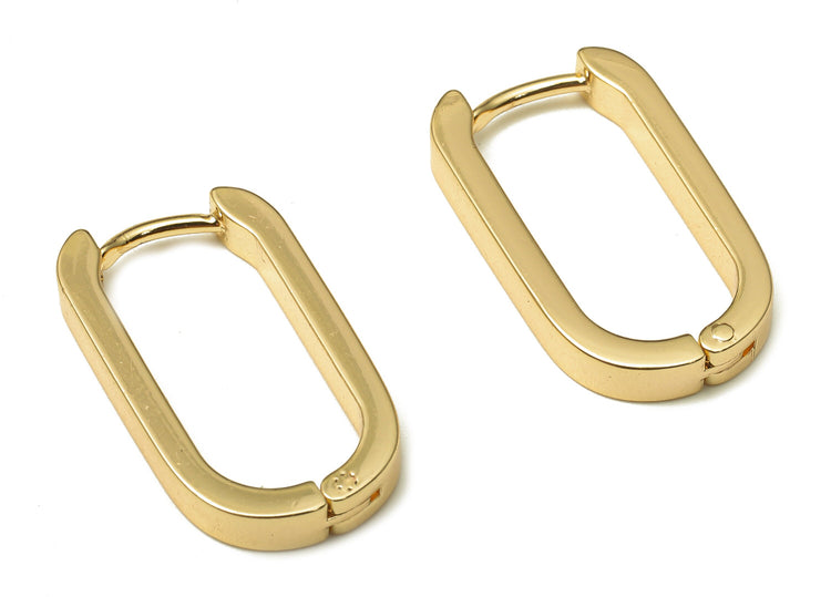 Chunky Gold Oval Huggies