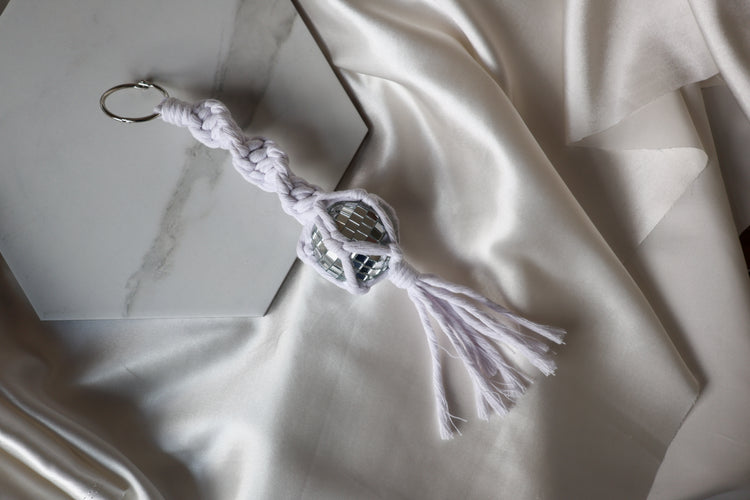 Macrame Disco Ball Car Charms