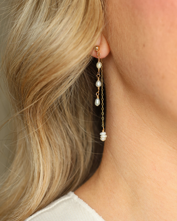 Pearl Cascade Convertible Earrings