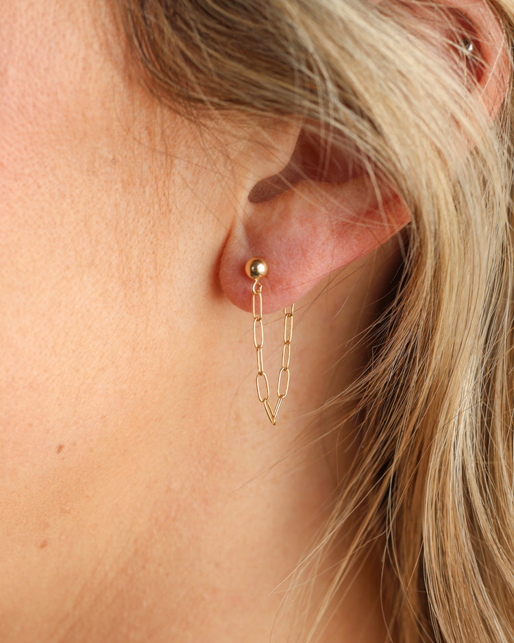 Golden Link Drop Earrings