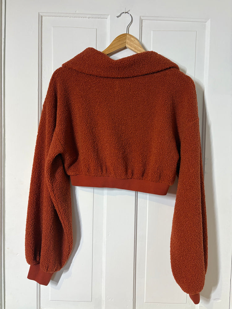 Urban Outfitters Cropped Quarter Zip Fleece Sweatshirt