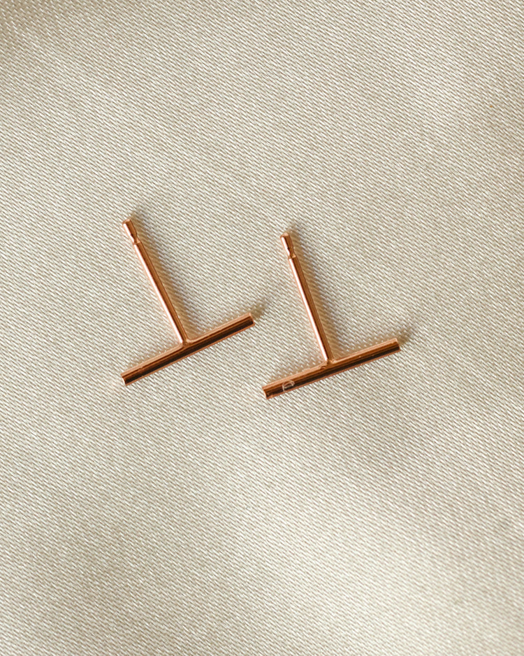 Rose Gold Filled Bar Studs