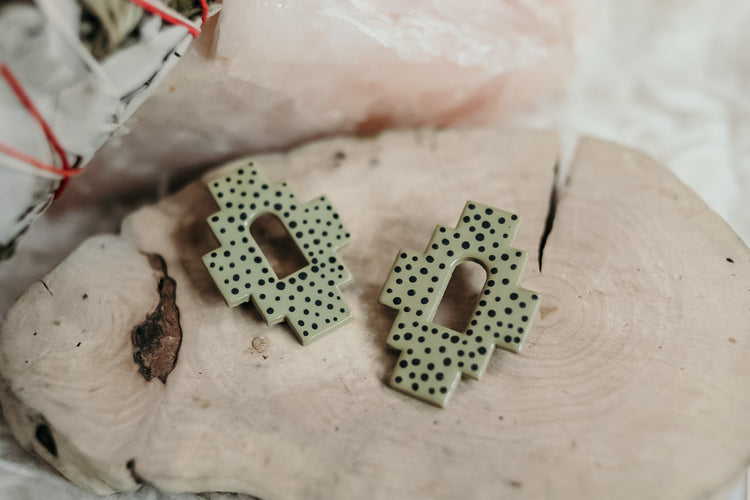 Aztec Hand Painted Studs