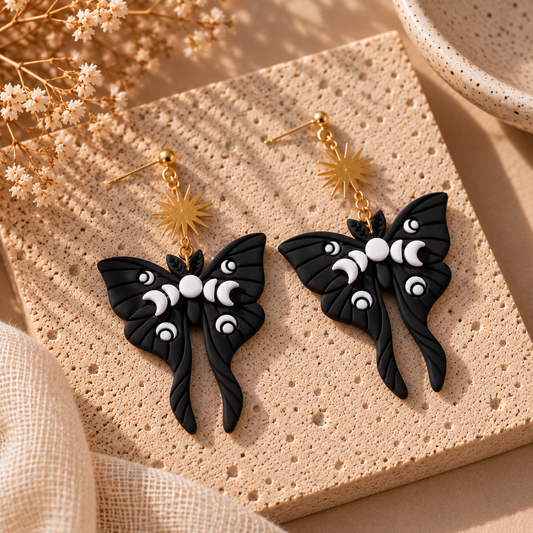 Lunar Moth Moon Phase Dangles