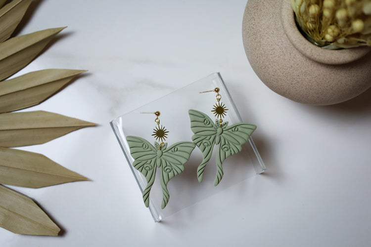 Lunar Moth Statement Earrings