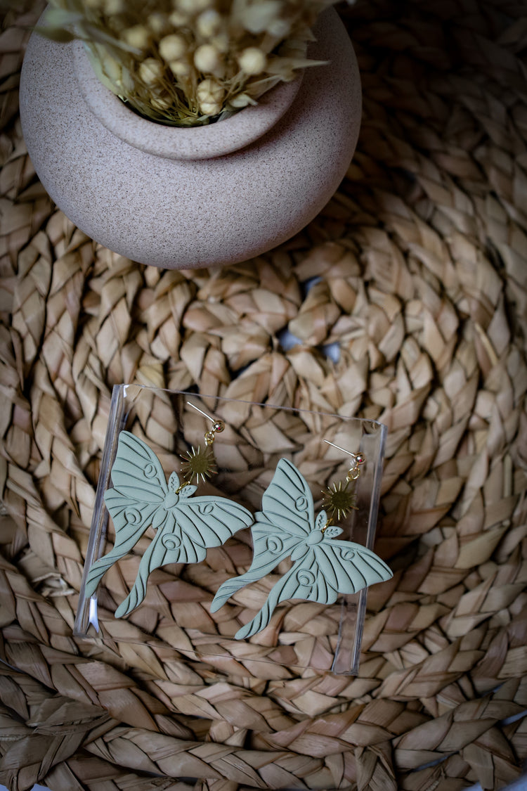 Lunar Moth Statement Earrings