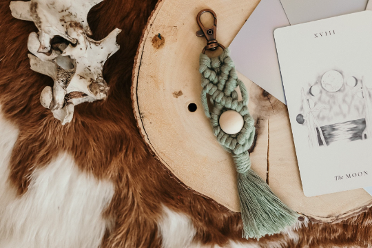 Macramé Keychain | Essential Oil Diffuser | Wooden Bead
