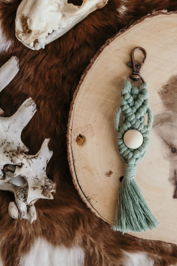 Macramé Keychain | Essential Oil Diffuser | Wooden Bead