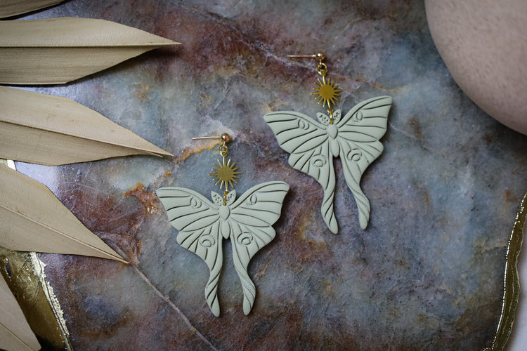 Lunar Moth Statement Earrings