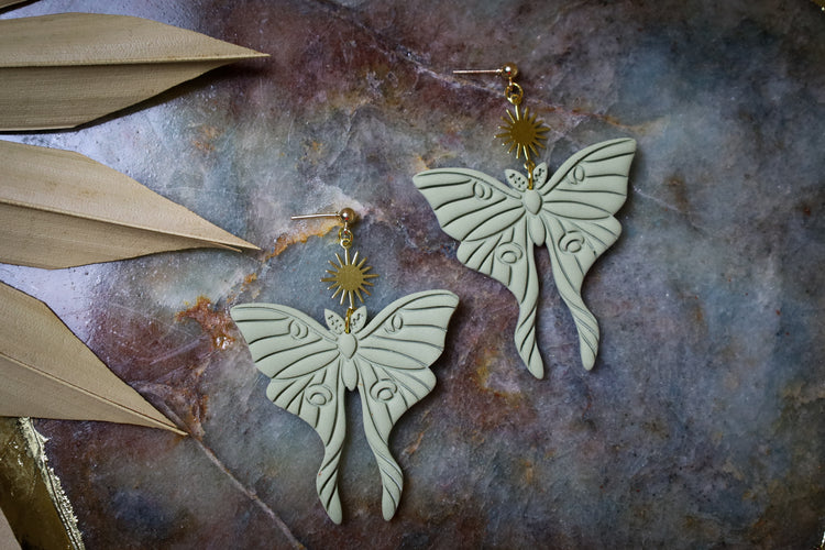 Lunar Moth Statement Earrings