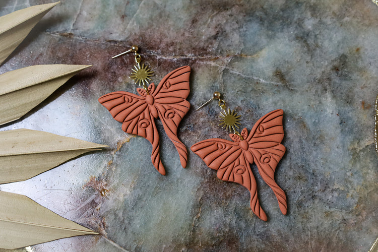Lunar Moth Statement Earrings