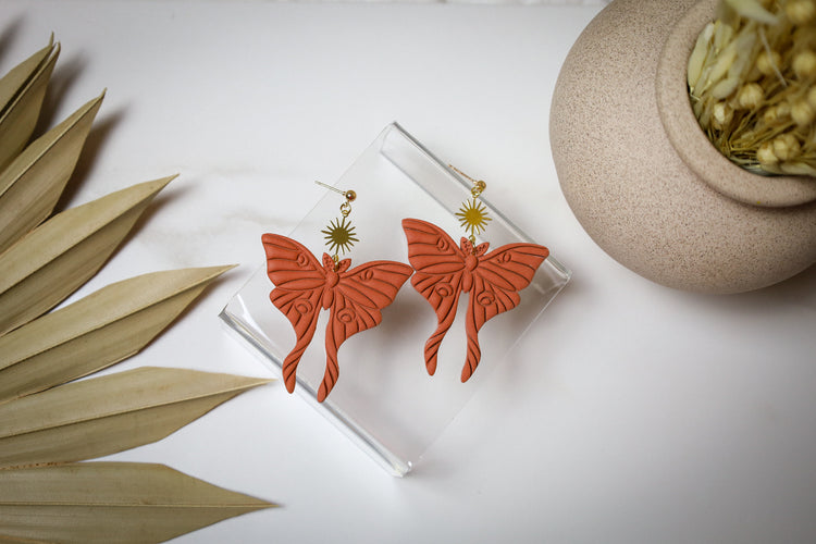 Lunar Moth Statement Earrings