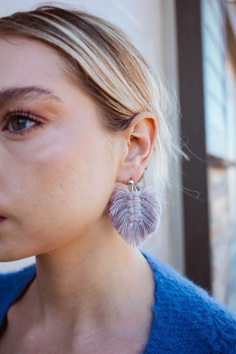 Macramé Feather Earrings