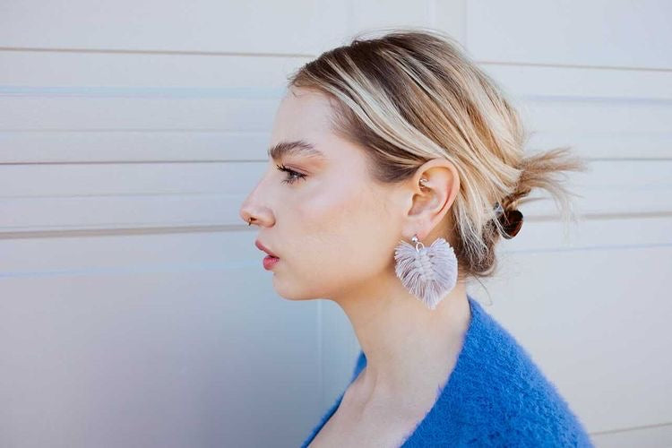 Macramé Feather Earrings