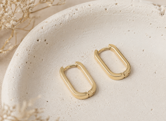 Chunky Gold Oval Huggies