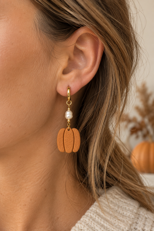 Pumpkin Pearl Earrings