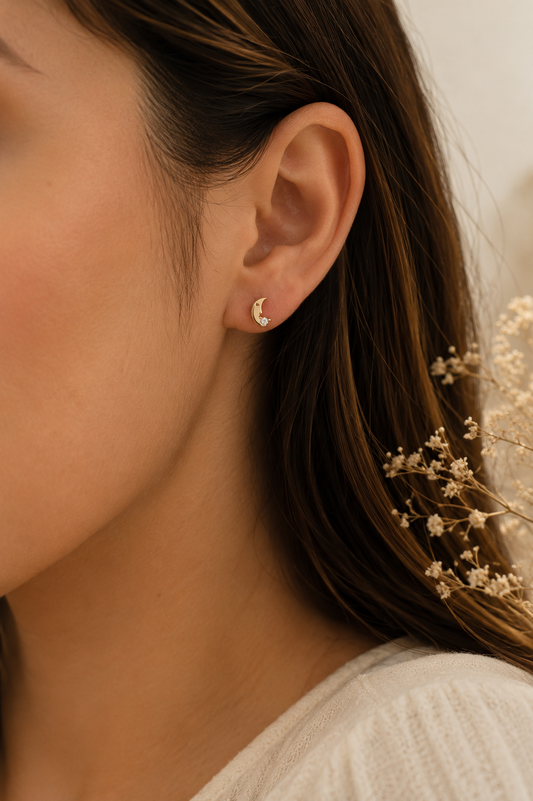 Dainty Man in the Moon Studs