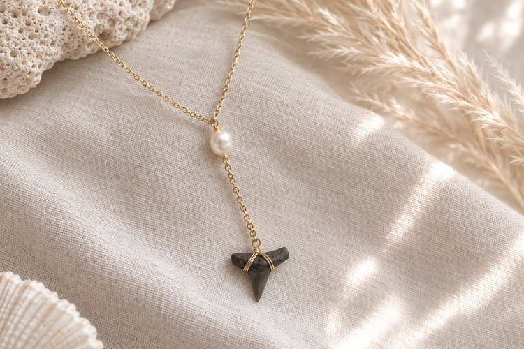Shark Tooth Pearl Lariat