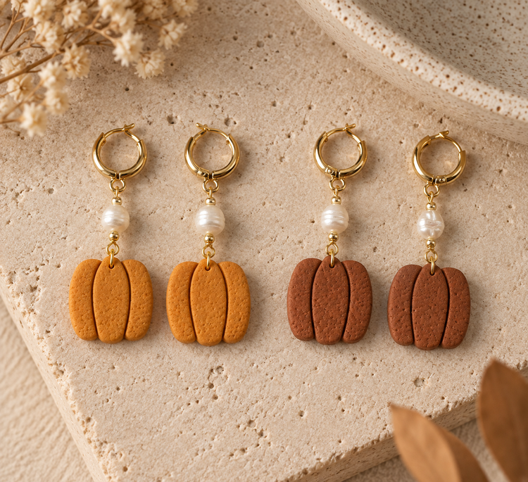 Pumpkin Pearl Earrings