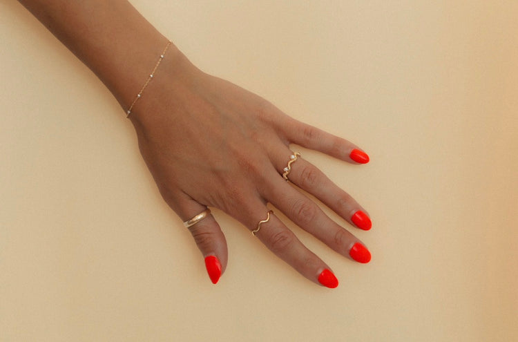 Squiggle Stone Rings