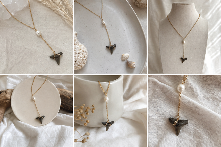 Shark Tooth Pearl Lariat
