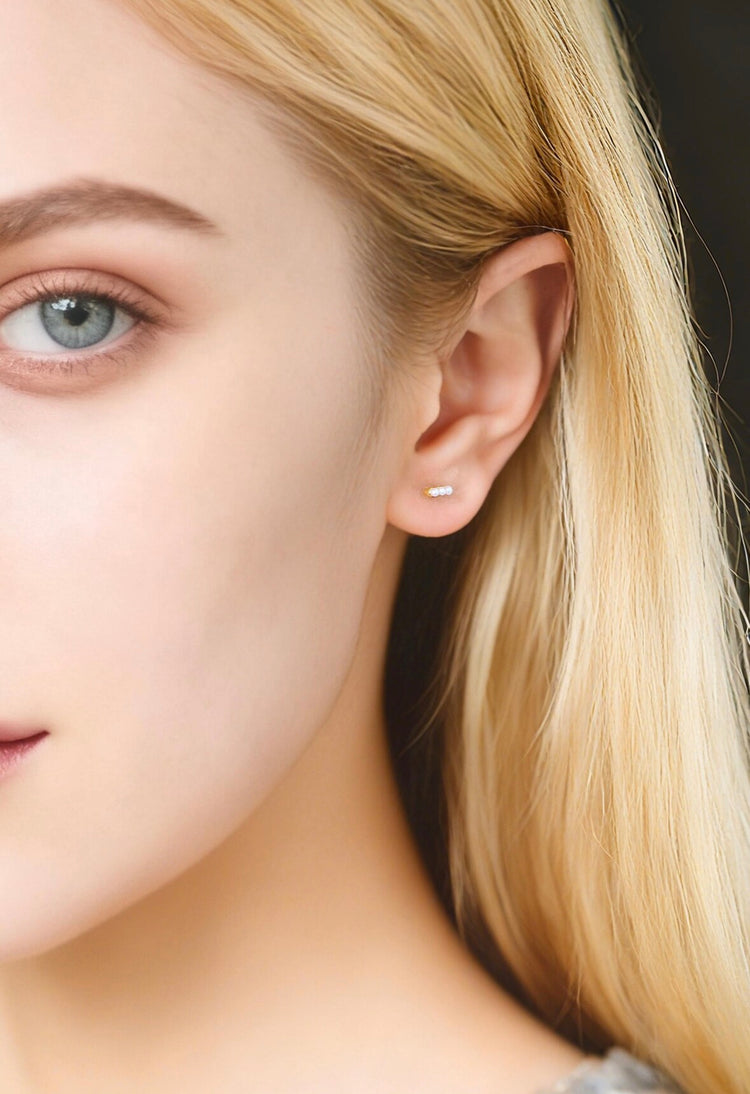 Dainty Trio Pearl Studs