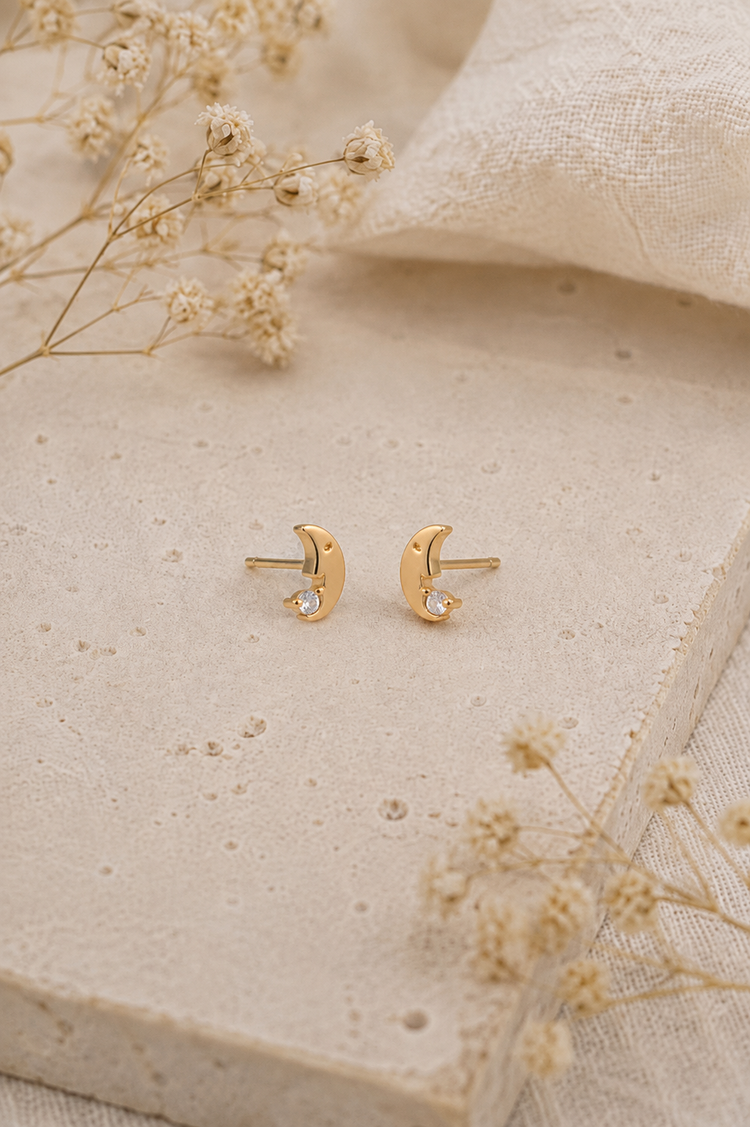 Dainty Man in the Moon Studs