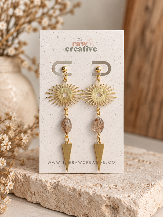 Cooper Quartz Stone Earrings